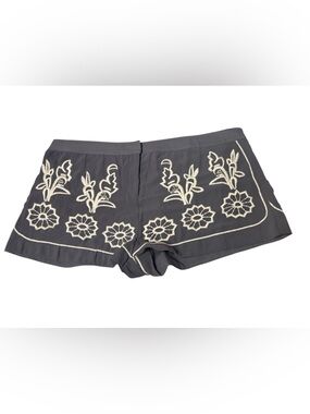 Kristin Miles gray embroidered shorts